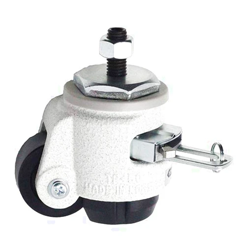 ICONCASTERWHEELS 2” Retractable Leveling Caster with Ratcheting and Stemless | Nylon Wheel and NBR Pad | Ivory Color | Load Capacity 550 LBS per Caster | Single Caster Listed