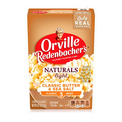 Orville Redenbacher's Naturals Light Classic Butter & Sea Salt Microwave Popcorn, 2.69 oz Classic Bag, 3 ct