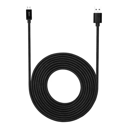 RoFI Micro USB Cable 15ft with 3A Fast Charging, Extra Long and Extremely Durable Nylon Braided Charger Cord for Galaxy S7/S6/J8/J7 Note 5,Kindle,LG,PS4,Camera,Xbox One and More (Black)