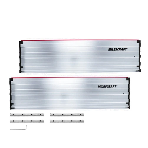 Milescraft 1408 Guide Rails – 55 Inch Rail Extensions for Milescraft 1409 Track Saw Guide. Extend Range to Over 8 Feet. All-Aluminum Construction. Includes 4 Rail Connectors