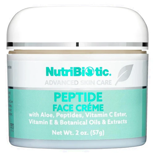 NutriBiotic – Peptide Face Creme with GSE, 2 Oz | Ultra-Hydrating | Collagen Synthesis Support | with Botanical Extracts & Oils & Vitamin E | Natural Fragrance & Paraben Free