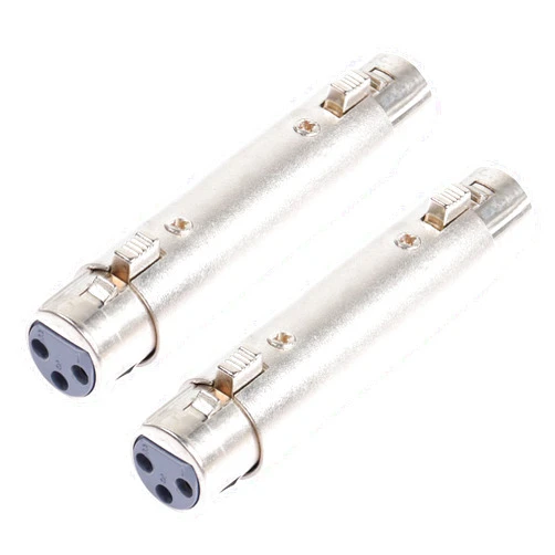 PNGKNYOCN XLR Female to Female Coupler,XLR 3-Pin Gender Changer Microphone Cable Adapter(2-Pack