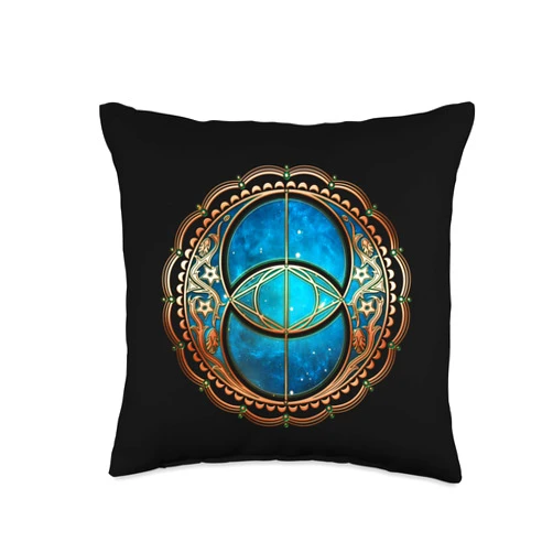 SPIRITUAL SIGNS AND SYMBOLS by yuma Vesica Piscis, Chalice Well, Galaxy, Sacred Geometry Throw Pillow