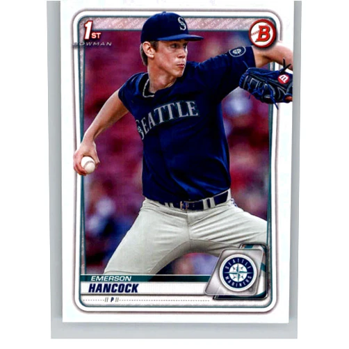 Baseball Card 2020 Bowman Draft #BD-12 Emerson Hancock RC Rookie Seattle Mariners Baseball Trading Card