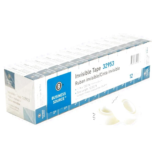 Business Source Invisible Tape (Pack of 1) - 0.75 x 83.34 inches - Clear