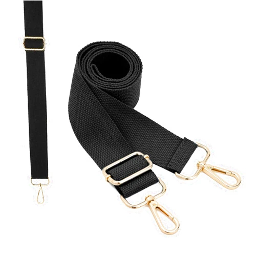 ECHOSAMEN Purse Strap Replacement Crossbody for Women Canvas Bag Handbag 1.5inch Adjustable Wide Shoulder Straps (Black)