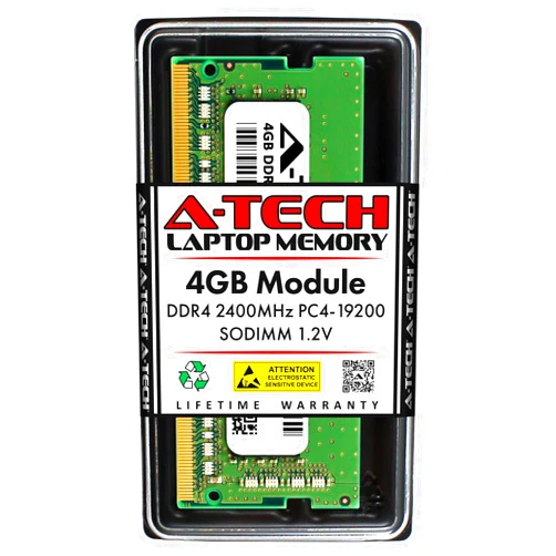 A-Tech 4GB DDR4 2400 MHz SODIMM PC4-19200 (PC4-2400T) CL17 Non-ECC Laptop RAM Memory Module