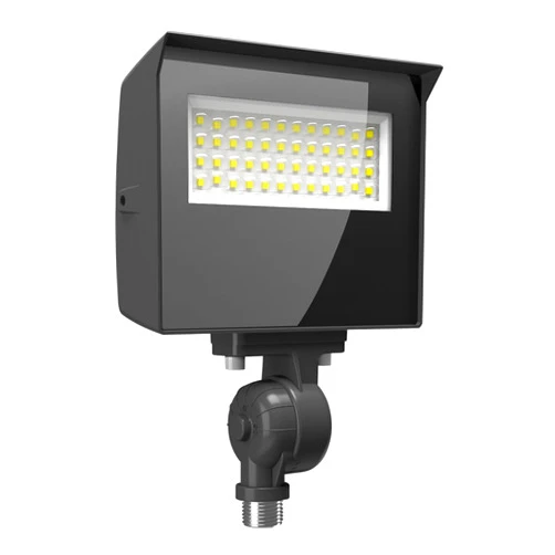 RAB Lighting RAB X22 4-Way Adjustable Dusk to Dawn LED Flood Light, 3000K/4000K/5000K Selectable, 10W/13W/17W/20W Adjustable, 55/75/90 Beam Adjustable, 0-10V Dim, 120-277 Volt, Knuckle & Yoke