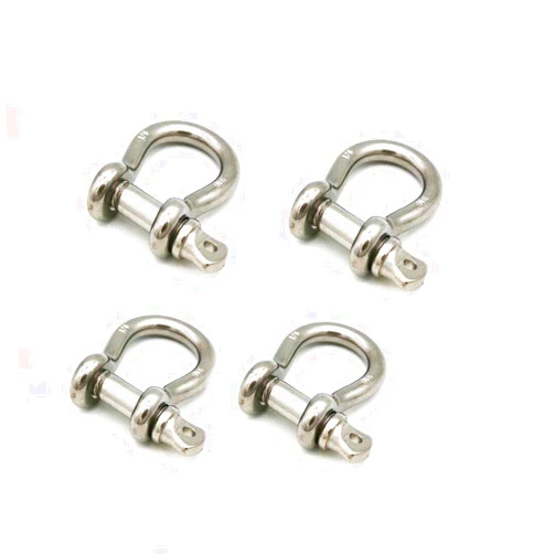 JY-MARINE Stainless Steel 316 Shackle 1/4 Inch Sailing Rigging Shackles Marine Grade Shackle Bow Shape Load Clamp for Chains Wire Rope Lifting Paracord Outdoor Camping Survival Rope Bracelets,4 Pieces