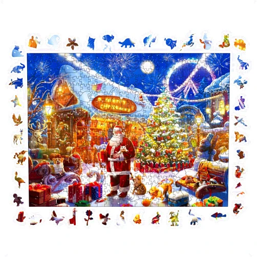 WHJSG Wooden Puzzles for Adults, Christmas Wooden Puzzle 500 Pieces, Irregular Animal Shaped Wood Puzzles Adult, Unique Wooden Jigsaw Puzzles, Creative Ghristmas Gifts for Teenagers and Adults