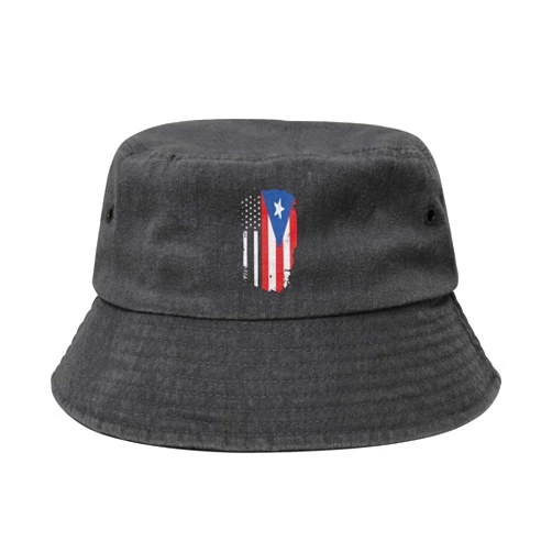 BXDEOOPWE American Puerto Rico Flag Outdoors Washed Denim Fisherman Hat Fishing Hat Bucket Hat Cowboy Hat