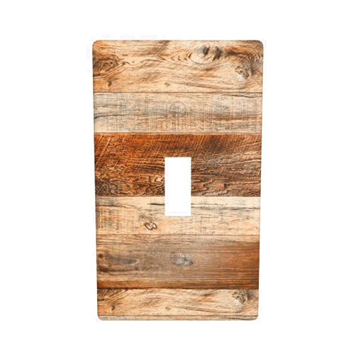 Aevaxy Brown Wood Single Light Switch Cover 1 Gang Toggle Switch Plate Covers, Rustic Farmhouse Wood Grain Decorative Wall Plates for Room Decor, 4.50 x 2.76 Inch