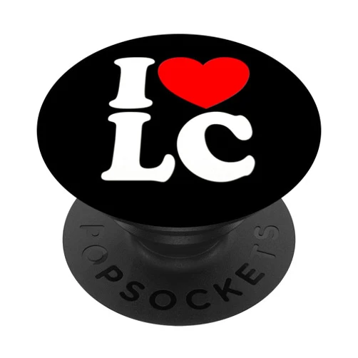 LC Addiction is Real Wwos Initial Art Design I Love LC I Heart LC Initials Hearts Art L.C PopSockets Standard PopGrip