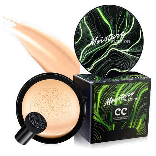 Stevenlay Mushroom Head Air Cushion CC Cream - BB Cream Foundation Makeup, Long-Lasting Makeup Even Skin Tone, Concealer Moisturizing Oil Control Waterproof, Makeup Base Primer for All Skin Types(Buff Beige)
