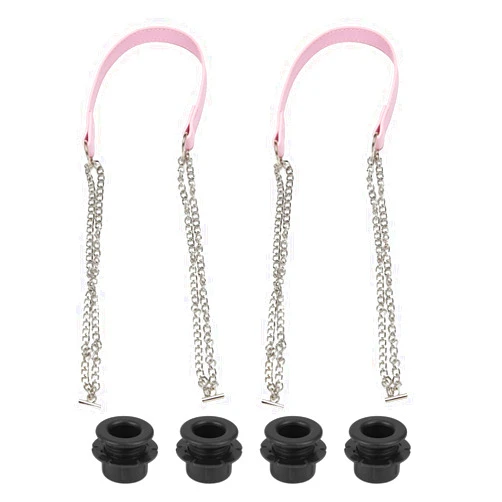 RXALUTMER 1 Pair Long Leather PU Chain Handle Silver Metal Superfiber Leather Flat Handles Handle for Obag Bag Handbag Accessories/94