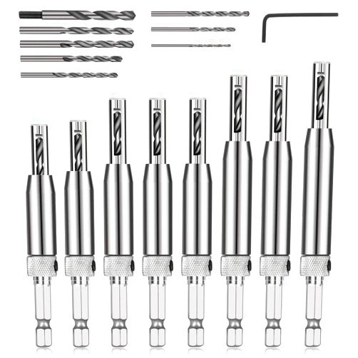 COMOWARE 17pcs VIX Bits Self Centering Drill Bit Set, 1/4
