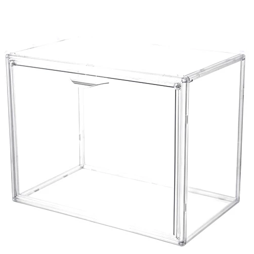 Attelite Clear Acrylic Display Case,Display Storage Box Countertop with Magnetic Door,Stackable Dustproof Protection Showcase for Action Figures,Collectibles