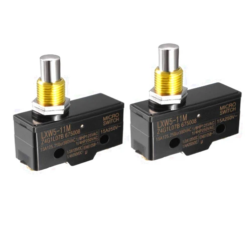 uxcell 2PCS LXW5-11M 1NO + 1NC Panel Mount Snap Button Type Micro Limit Switches