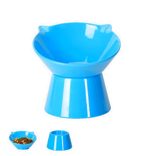 LuckyPots Detachable Elevated Cat Bowls, 15° Tilted Raised Cat Food Bowl Anti-Vomiting,Whisker Friendly, Adjustable Cat Dishes for Protecting Spine,Adult Kitten