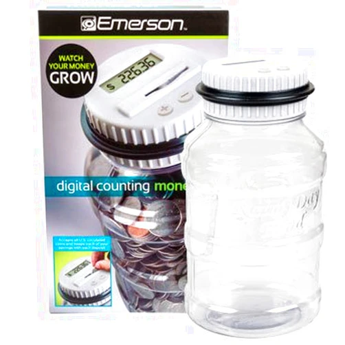 Emerson Industrial Automation EMERSON DIGITAL COIN-COUNTING MONEY JAR [Office Product]