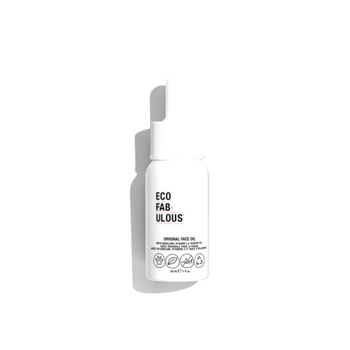 ECOFABULOUS Face Oil - Original Face Oil for All Skin Types, Hydrate and Balance Skin, Squalane, Vitamin E, Rosehip Oil, Fast-Absorbing, Clean + Recyclable + Vegan, 30 mL/1 Fl Oz