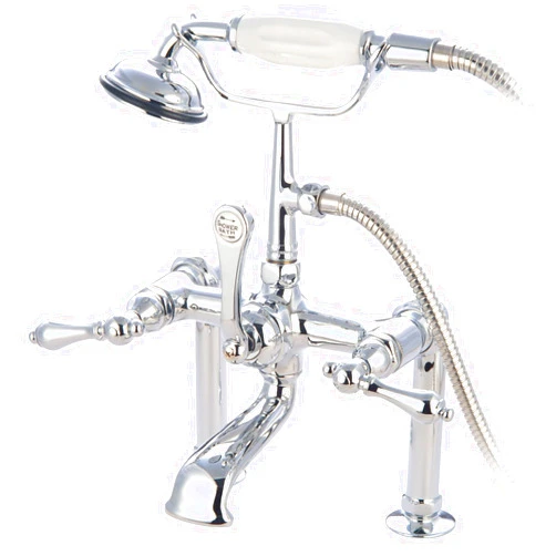 Kingston Brass CC104T1 Vintage Leg Tub Filler with Hand Shower, Metal Lever Handle, Polished Chrome