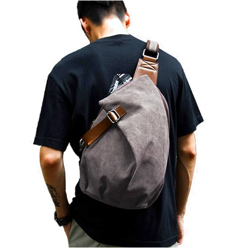 SYCNB Crossbody Sling Bag for Men Women, Sling Backpack One Strap Small Backpack for Men with Chest Strap,Shoulder Crossbody Backpack for Outdoor Cycling Hiking Travel,Mens Chest Side Bag Vintage Brown