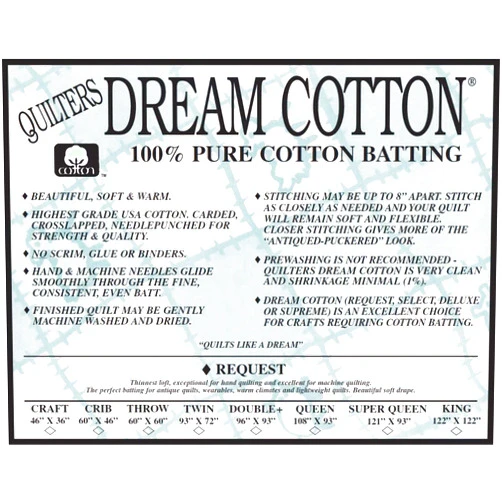 Quilters Dream Quilter's Dream Request Light Batting for Quilting (White, Throw)