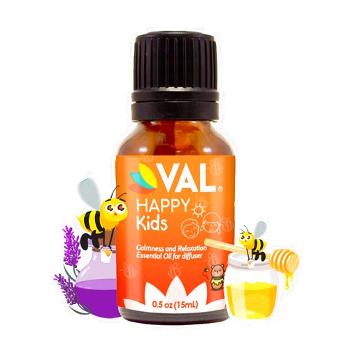 VAL Happy Kids Calmness and Relaxation Essential Oil Blend for Diffuser, Kid Safe Aromatherapy, 0.5 oz (15 ml)