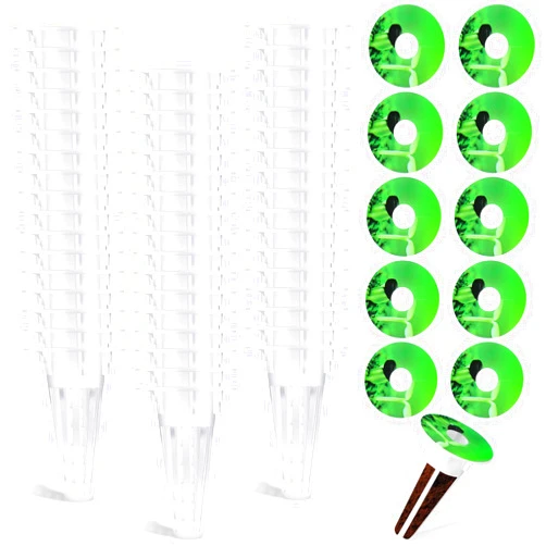 Cunhill 100 Pcs Hydroponic Growing Kit Include 50 Pcs Plant Replacement Basket Containers and 50 Pcs Seed Pot Label Compatible with Hydroponic Growing System(0.5 Inch,White)