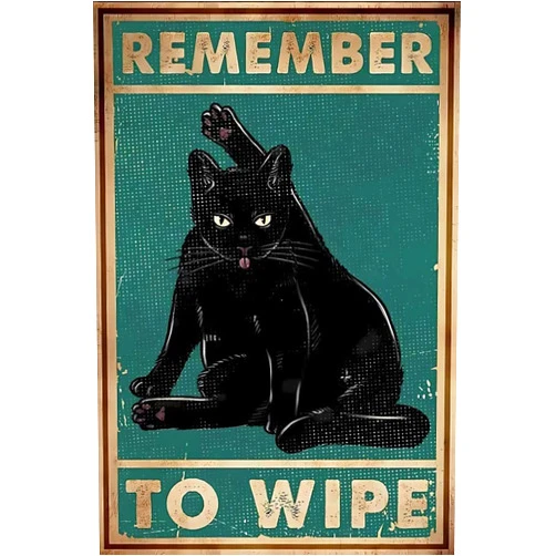 MWBBAR Vintage Tin Sign Cat Black Cat Metal Poster Signs Wall Decor Home Wall Art Decoration Retro Metal Tin Sign 8x12 inch
