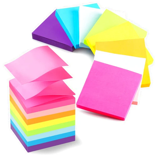 YEECOK (8 Pack) Pop-up Sticky Notes 3x3 Inches, 8 Bright Colors Super Sticky Notes, Clean Removal, Recyclable, 84 Sheets/pad