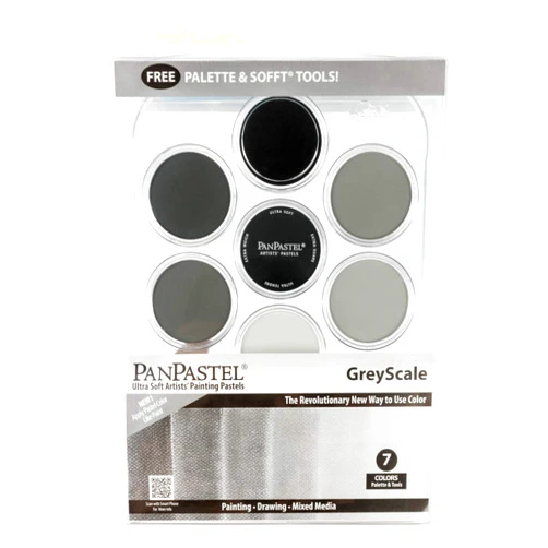 PanPastel Artist Pastels by GOLDEN, Grayscale Set, 7 Color, Professional Artist Pastels, Unique Pan Format (cake-like)