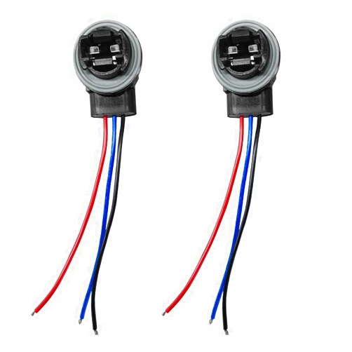 KITUREK 2PCS 3157 Car Wire Harness Pigtail Socket, Car LED and Standard Bulb Sockets Female Adapters, Car Socket Plug Connectors for Brake Light, Turn Signal Light, Daytime Running Light