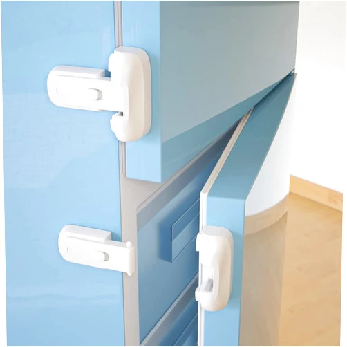 SAFELON 2 Pcs Baby Safety Fridge Lock, Child Proof Refrigerator Freezer Door Lock, Protect Refrigerators with Damaged Sealing Strips (White)