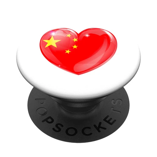 Heart Shaped Chinese Flag China Love Design Heart Shaped Chinese Flag China Love Patriotic Design PopSockets Standard PopGrip