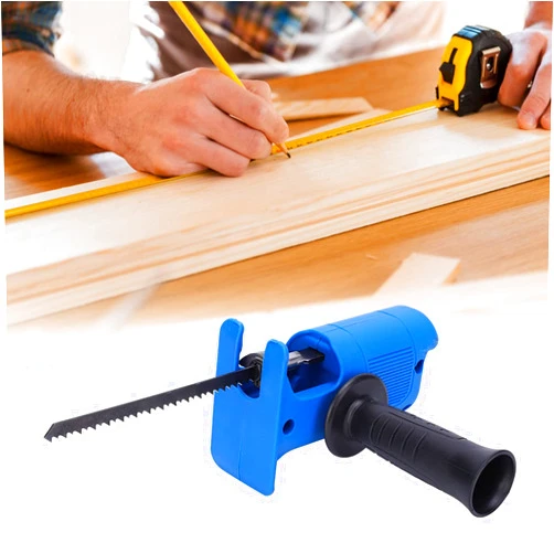 Zerone Reciprocating Saw, Electric Drill Attachment Reciprocating Saw Adapter ABS + High Speed ??Steel Jigsaw Electric Drill Tool Attachment with 3 Saw Blade for Wood Metal Cutting Wood Tool