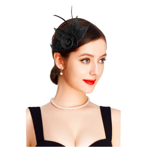 BABEYOND Fascinators Hats for Women - Tea Party Hat Kentucky Fascinator Derby Feather Flower Hair Clip Bridal Wedding