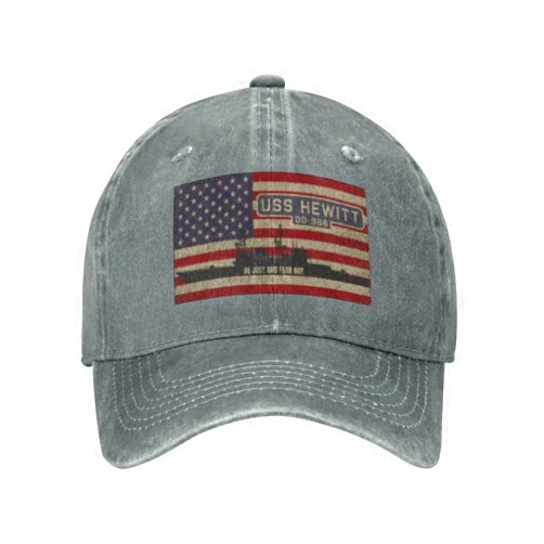 Gwager USS Hewitt Dd-966 Unisex Sandwich Cap Denim Hats Baseball Caps Adult Hat