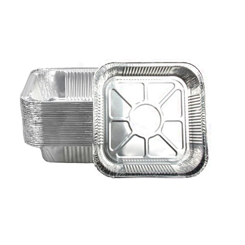 ANQIA Non-Stick Disposable Air Fryer Aluminum Foil Liners Square 50PCS, Oil-Proof Aluminum Foil Tin Box Also for Steamer Basket Instant Pot Oven & Grill (7 * 7 Inch-Square)