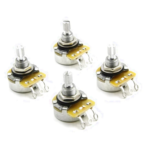 The Art of Tone Electric Guitar Parts Kit: Audio Taper CTS 500k Pot: Set of 4 (4X) Split Shaft, Replacement for Fender Potentiometer.