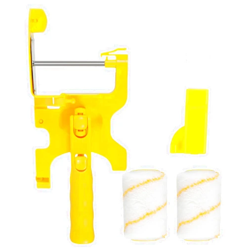 Janoiuc Paint Edger Roller Brush, Paint Edger Combo Kit, Clean-Cut Paint Edger Tool, with 3 Rollers and 2 Brushes, Plastic Room Ceiling Painting Tool, for Room Wall Ceiling Indoor Painting (Long)
