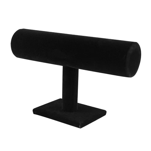 Super Z Outlet Black Velvet Hovering T-Bar Bracelet Necklace Jewelry Display Stand for Home Organization