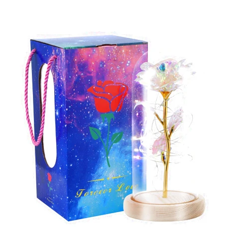 ZAZZIO Rose Gifts for Mom, Mom Gifts for Mothers Day, Gold Foil Roses with Love, Led Light String on Colorful Flower, Unique Gift for Her Graduation, Birthday, Wedding Anniversary for Sister