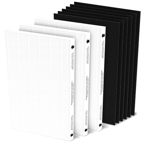 GoKBNY 3 Sets AeraMax 300 HEPA Filter Replacement Compatible with Fellowes AeraMax 290/300/200/DX95 Purifier, HF-300/AP-300PH, Part# 9287201, 3 True Hepa Filters + 6 Activated Carbon Pre-filters