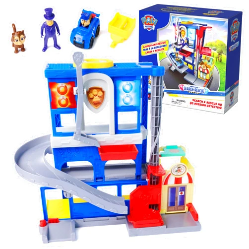 Paw Patrol: Pup Squad, Search & Rescue HQ Playset with Chase Pup Squad Racer, Humdinger Action Figure & Kitty Pal, Kids Toys for Boys & Girls Ages 3+