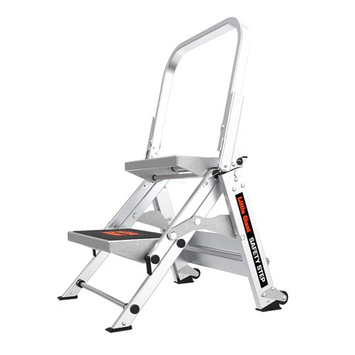Little Giant Ladders, Safety Step, 2-Step, 2 foot, Step Stool, Aluminum, Type 1A, 300 lbs weight rating, (10210BA), Gray