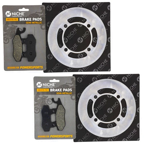 NICHE Rear Brake Rotor Pad Semi Metallic Kit For Yamaha Rhino 700 1S3-W0045-10-00 1S3-W0045-00-00 5B4-F5831-00-00 ATV