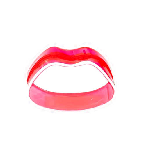 SZZCX red lips Clear Cosmetics Bag Transparent Zippered Toiletry Carry Pouch PVC Waterproof Portable Makeup Bag small Storage Bags for Vacation Bathroom