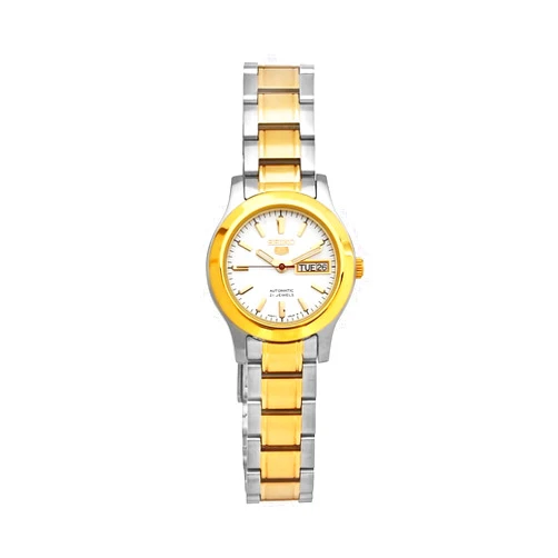 SEIKO Sieko Women's SYMD90 Two Tone Stainless Steel Analog with White Dial Watch